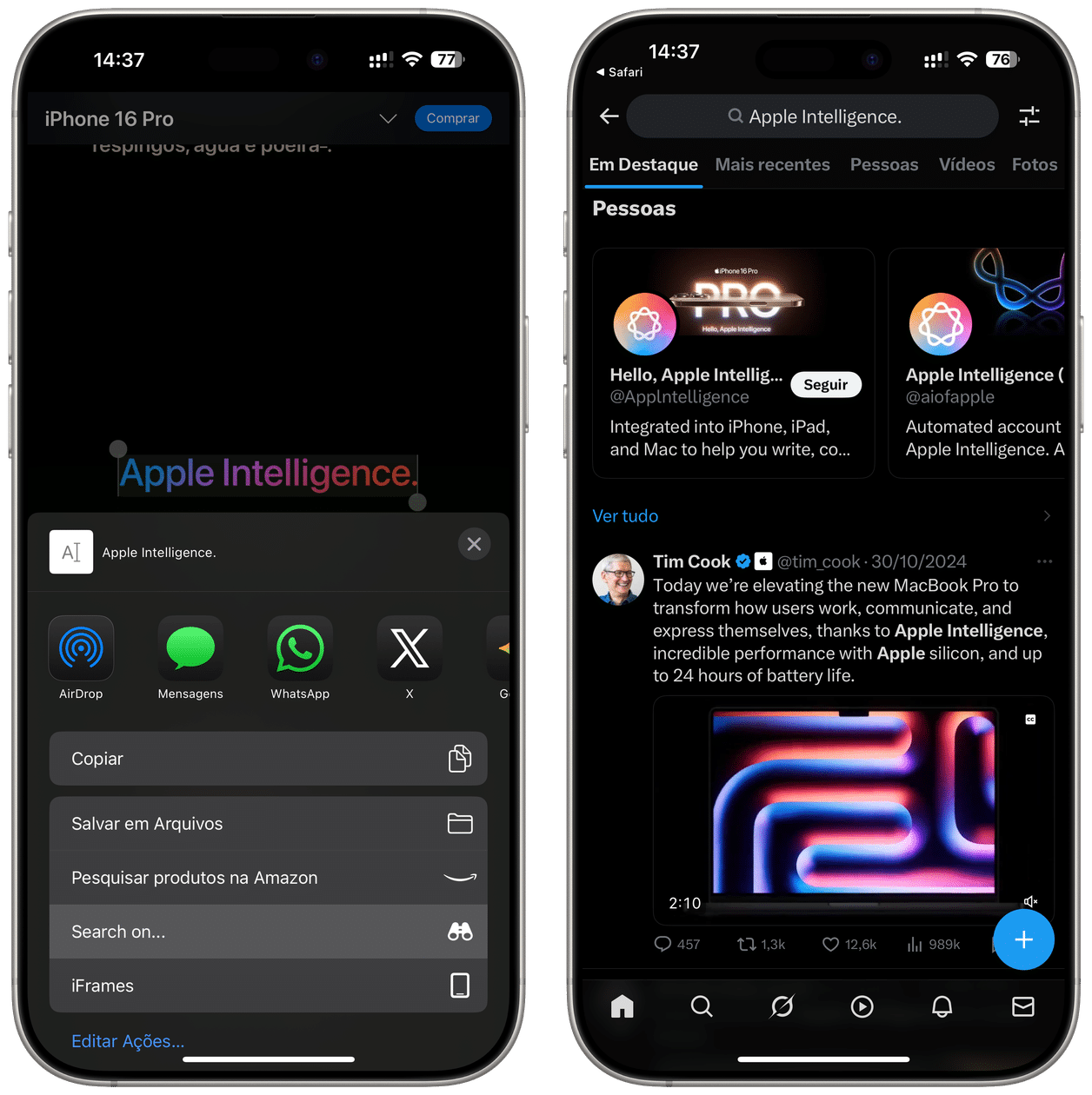 Atalho "Search on…"