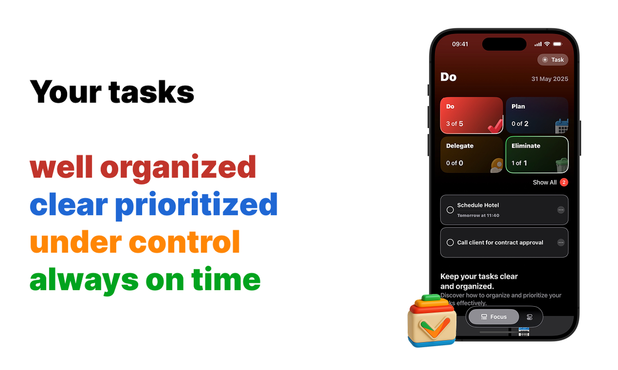 MinTask é um app que organiza as suas tarefas com base na importância delas