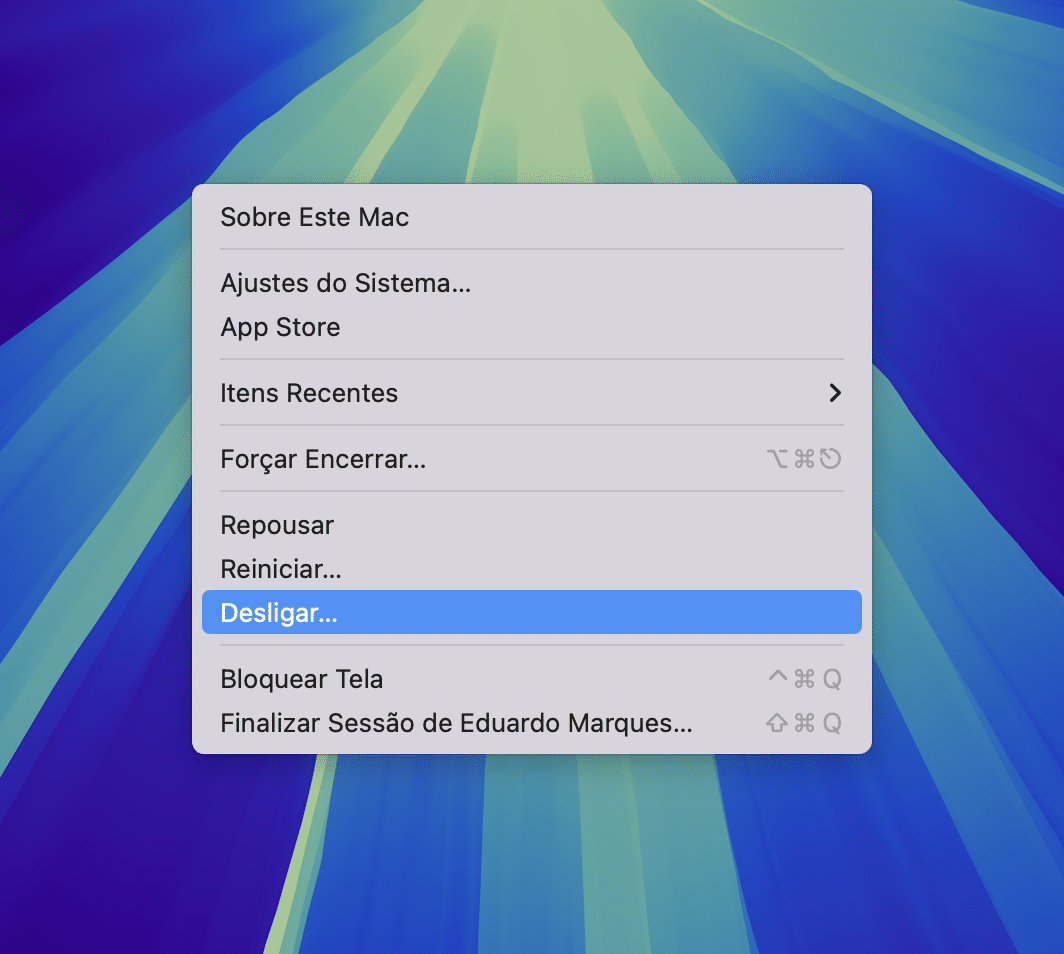 Desligar o computador pelo menu