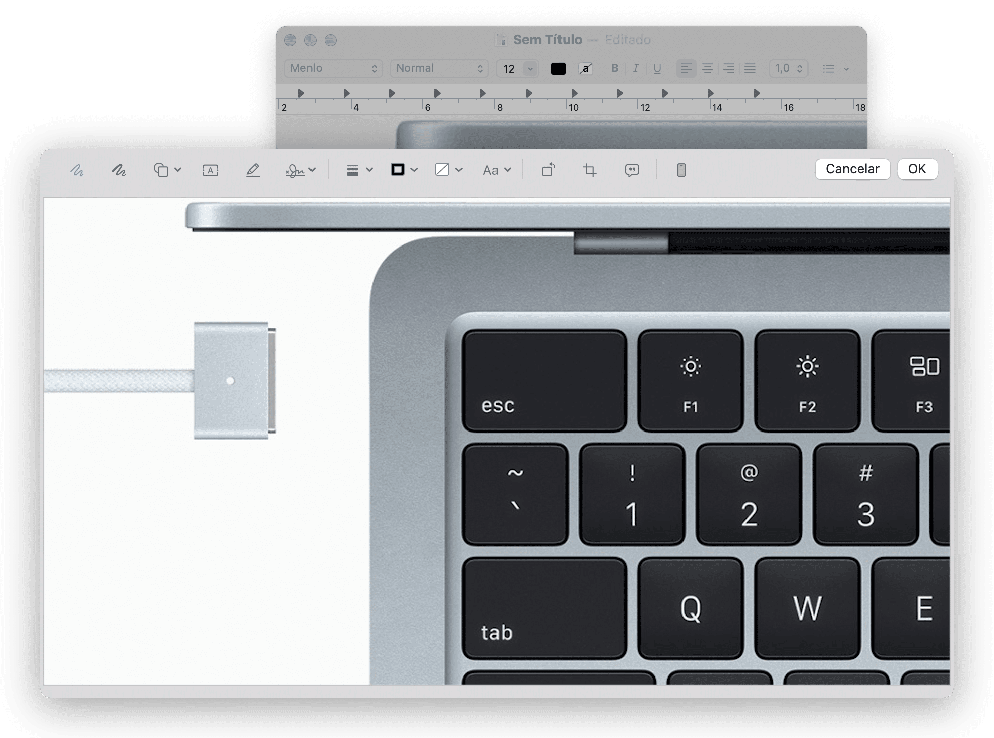 Anotar em uma imagem no Editor de Texto do macOS