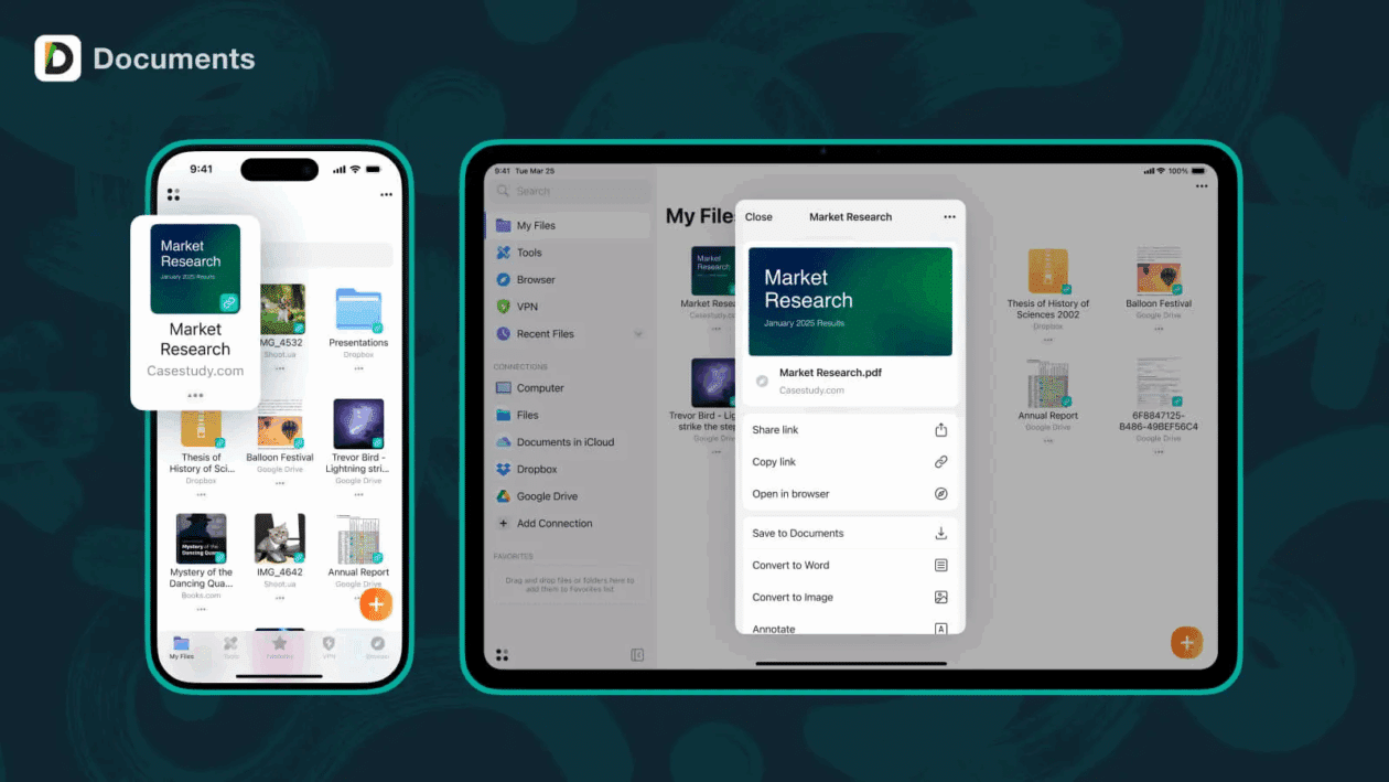 Links como arquivos no Documents (Readdle)
