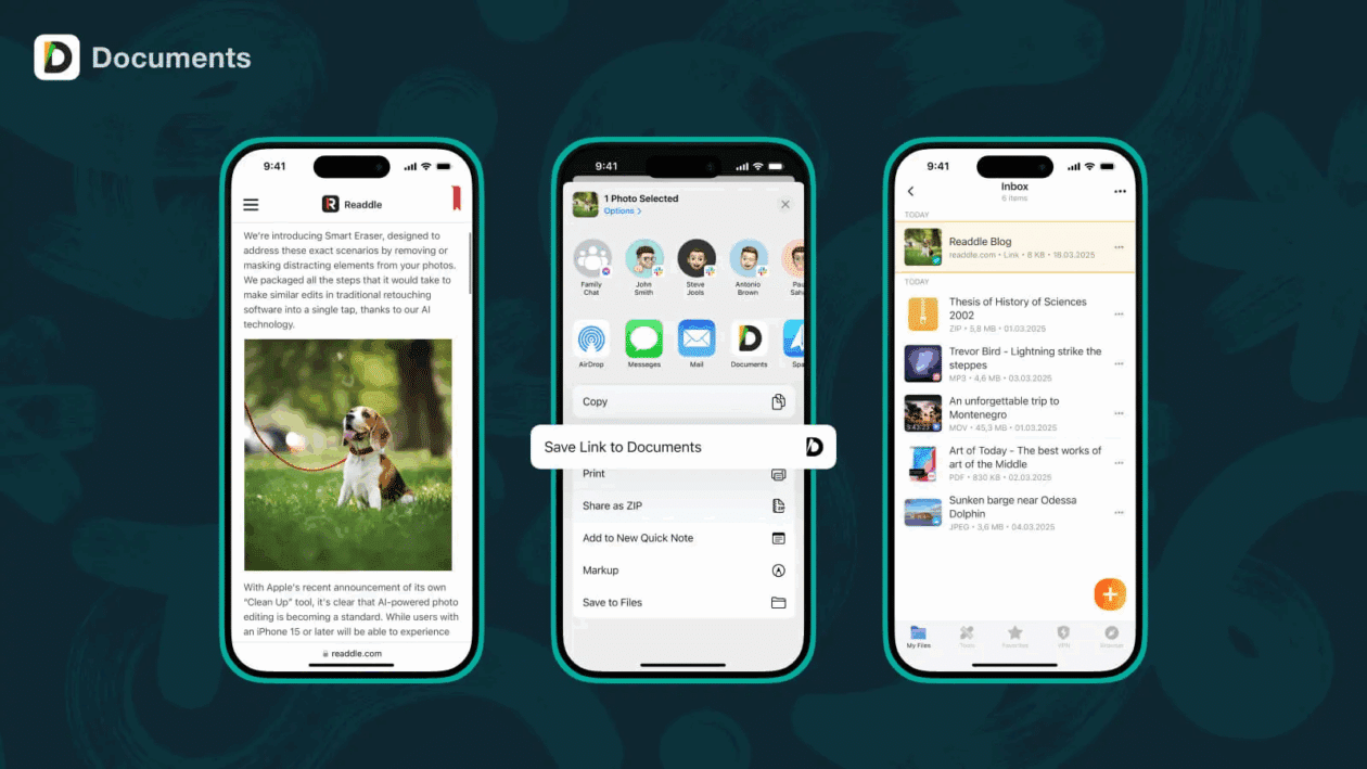 Links como arquivos no Documents (Readdle)