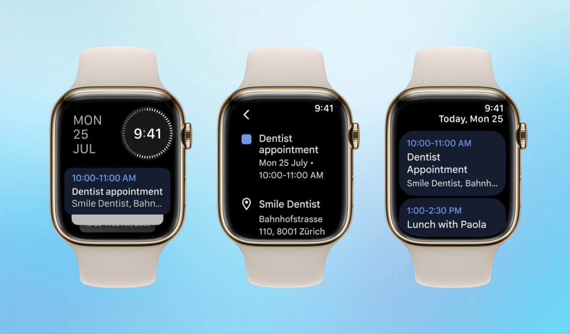 Google Calendar no Apple Watch