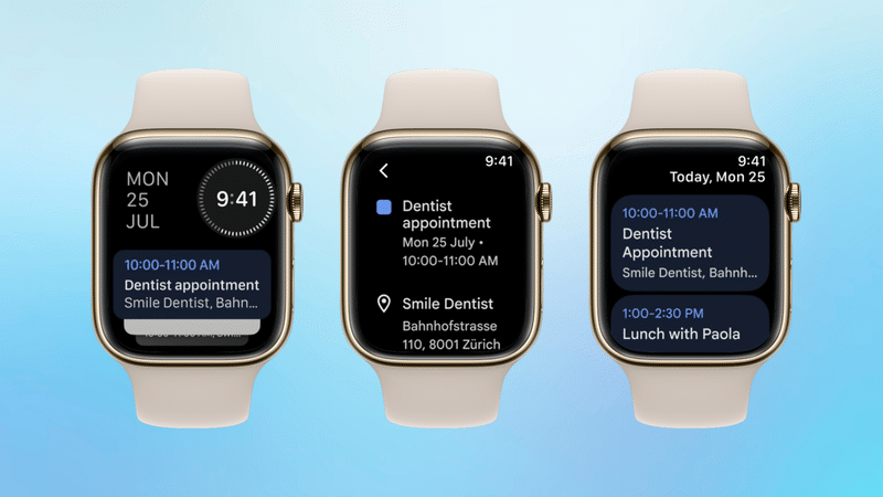 Google Calendar no Apple Watch