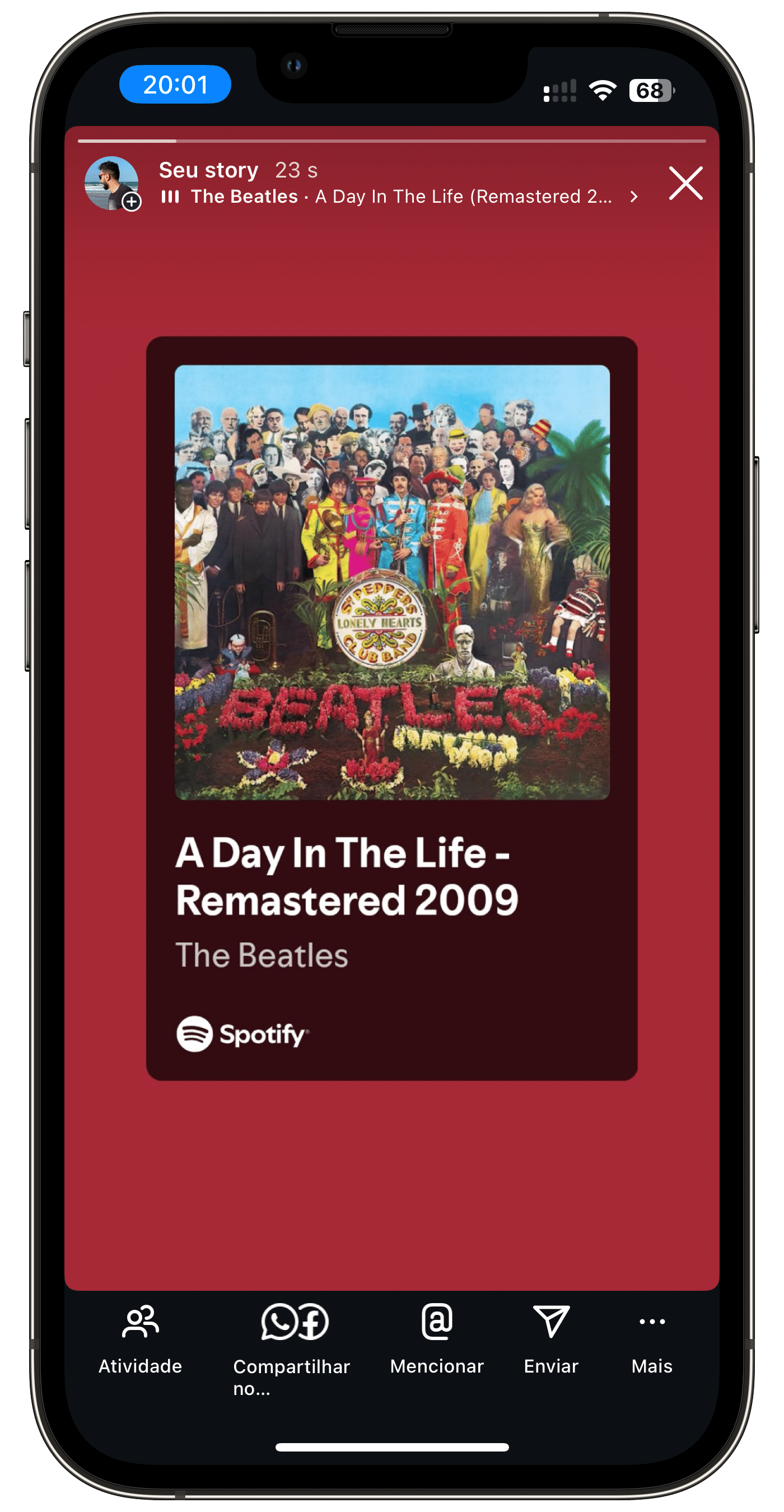 Integração entre o Instagram e o Spotify