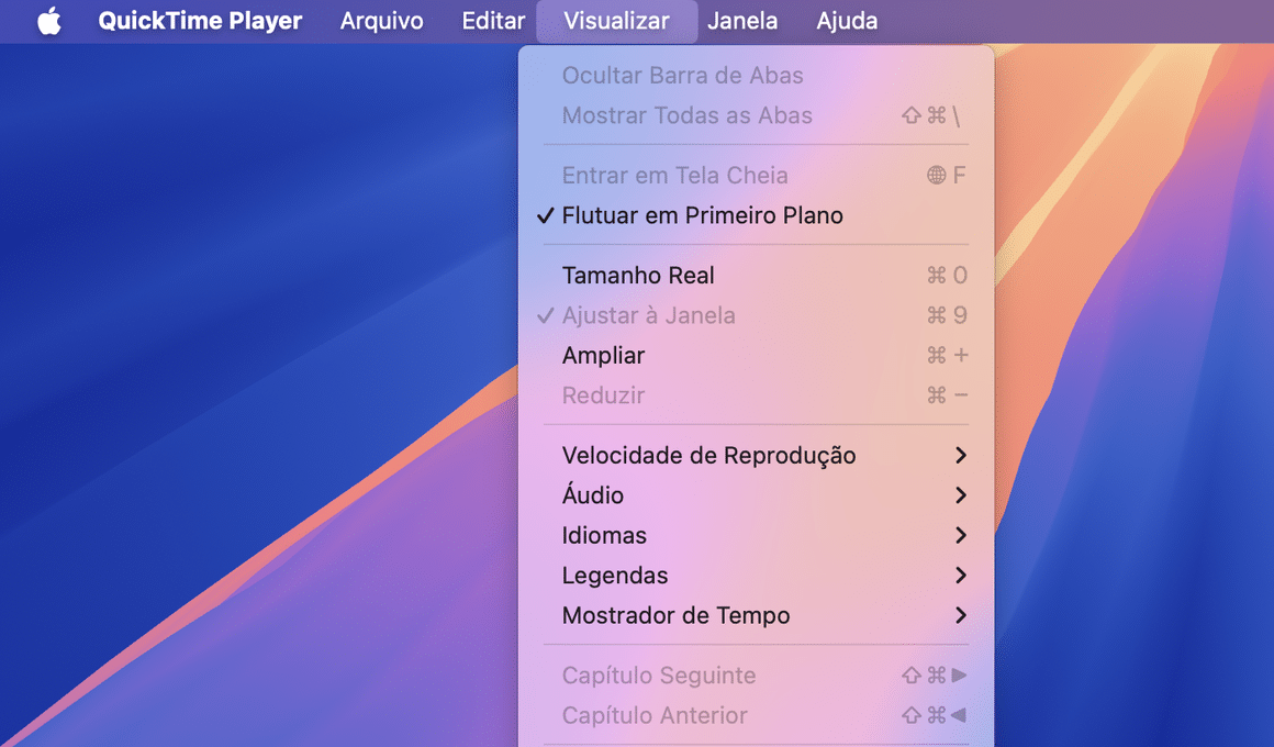 Flutuar janela no QuickTime