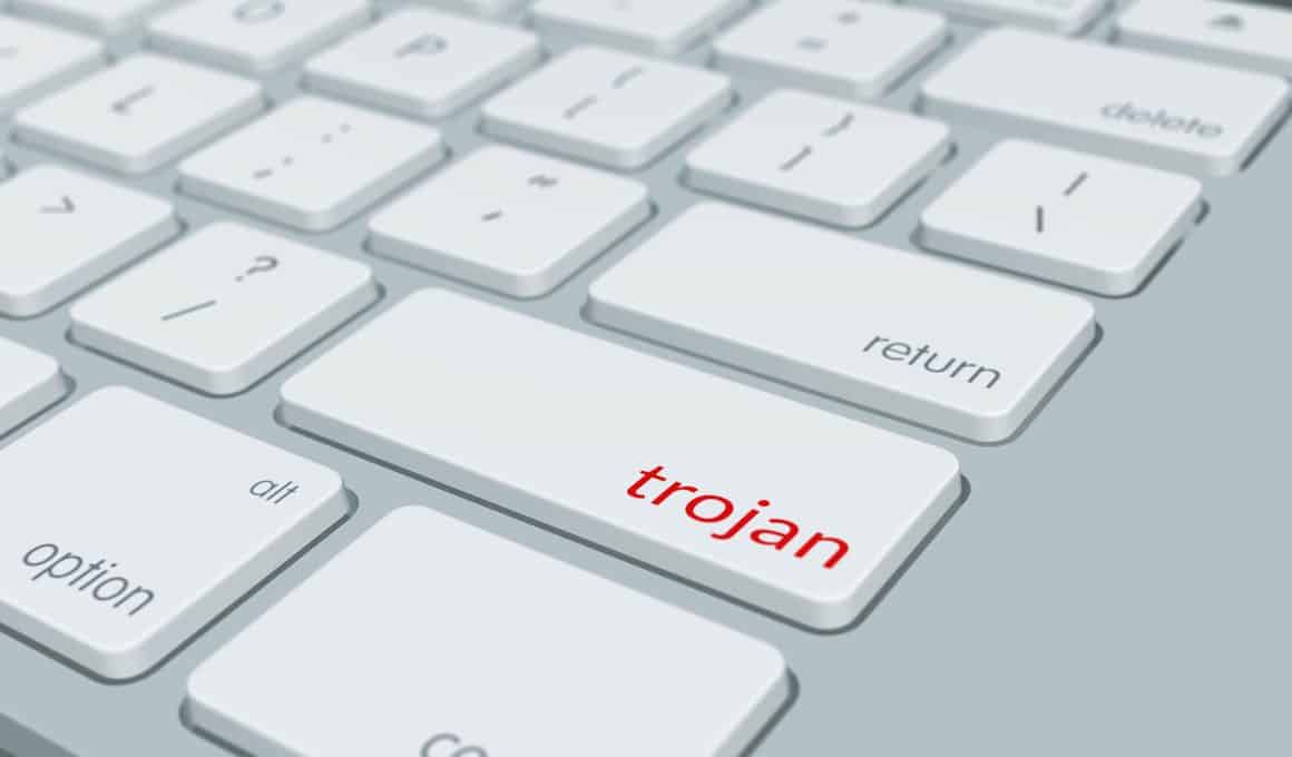 Trojan escrito em uma tecla de teclado