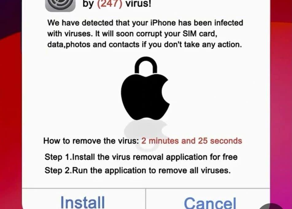 Falso alerta de vírus em vídeo no YouTube