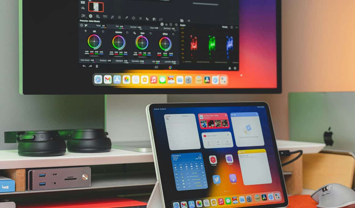 iPad conectado em um monitor
