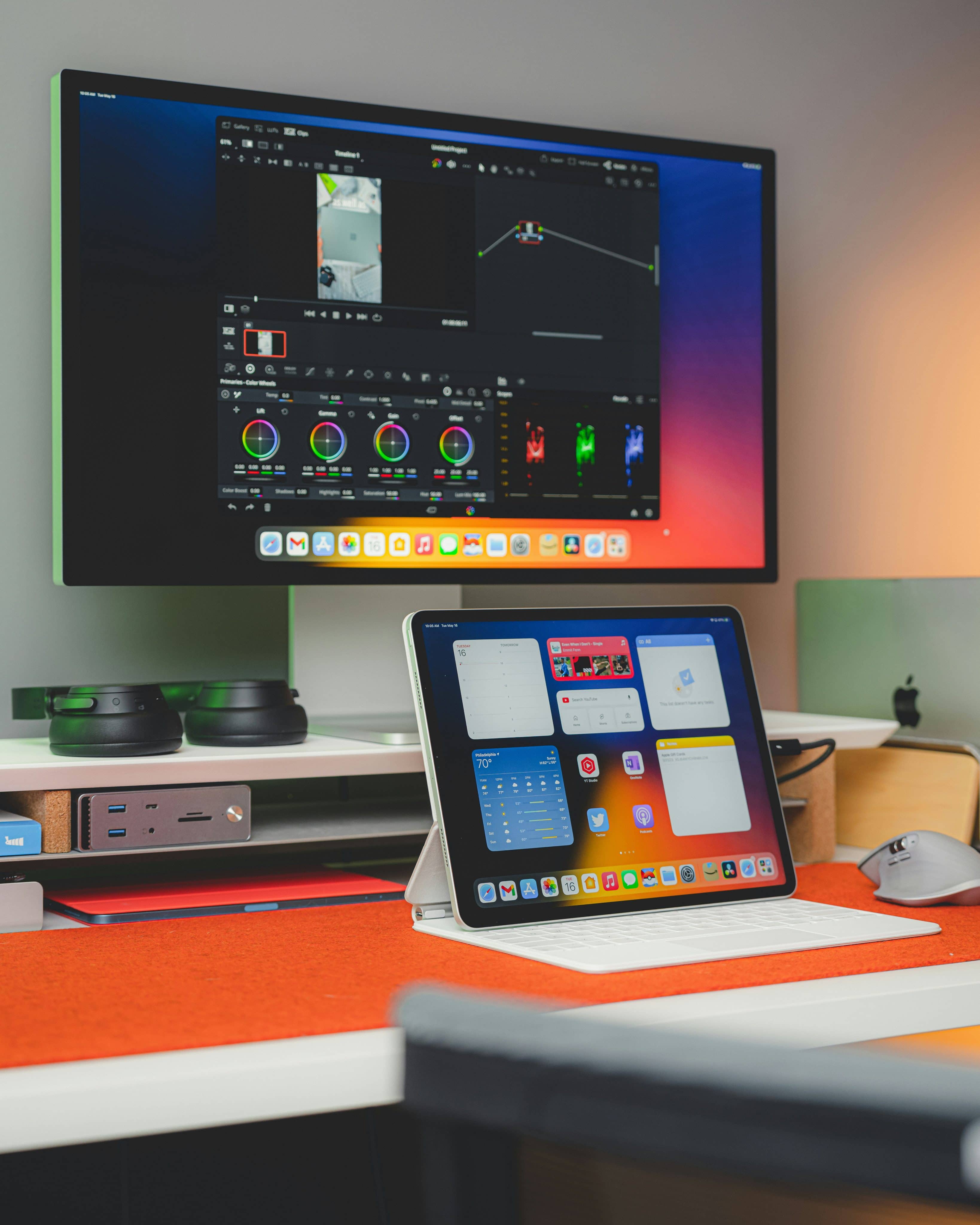iPad conectado em um monitor