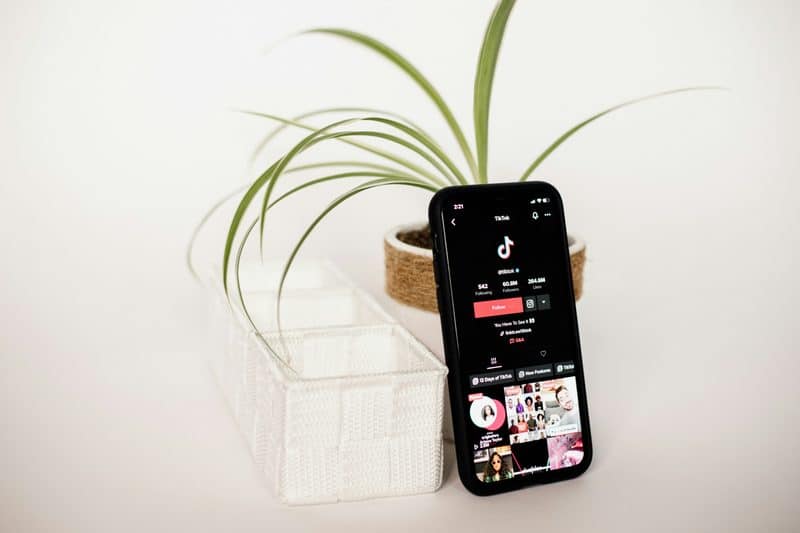 iPhone com o TikTok aberto
