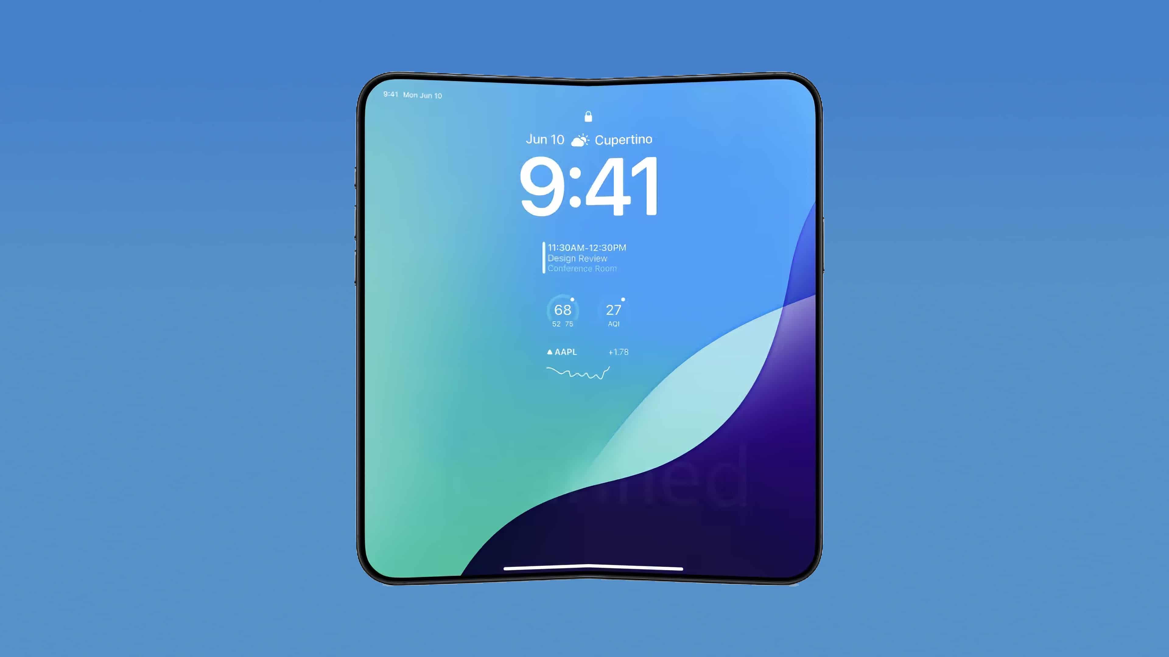 Representação do iPhone dobrável