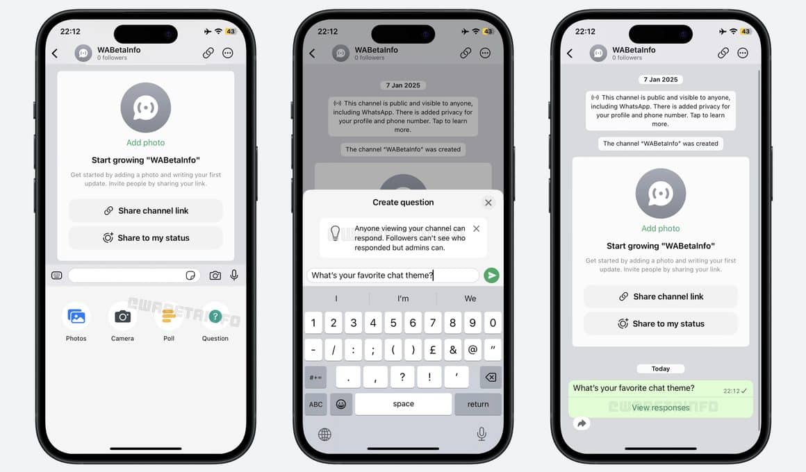 Perguntas em Canais do WhatsApp