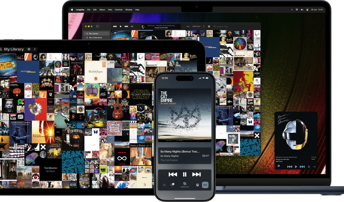 App Longplay para iOS, iPadOS e macOS
