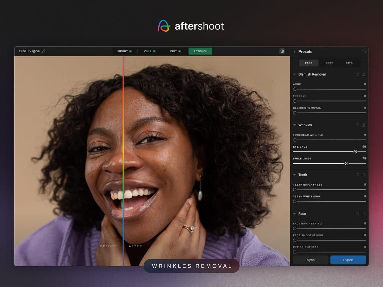 Aftershoot AI Retouching