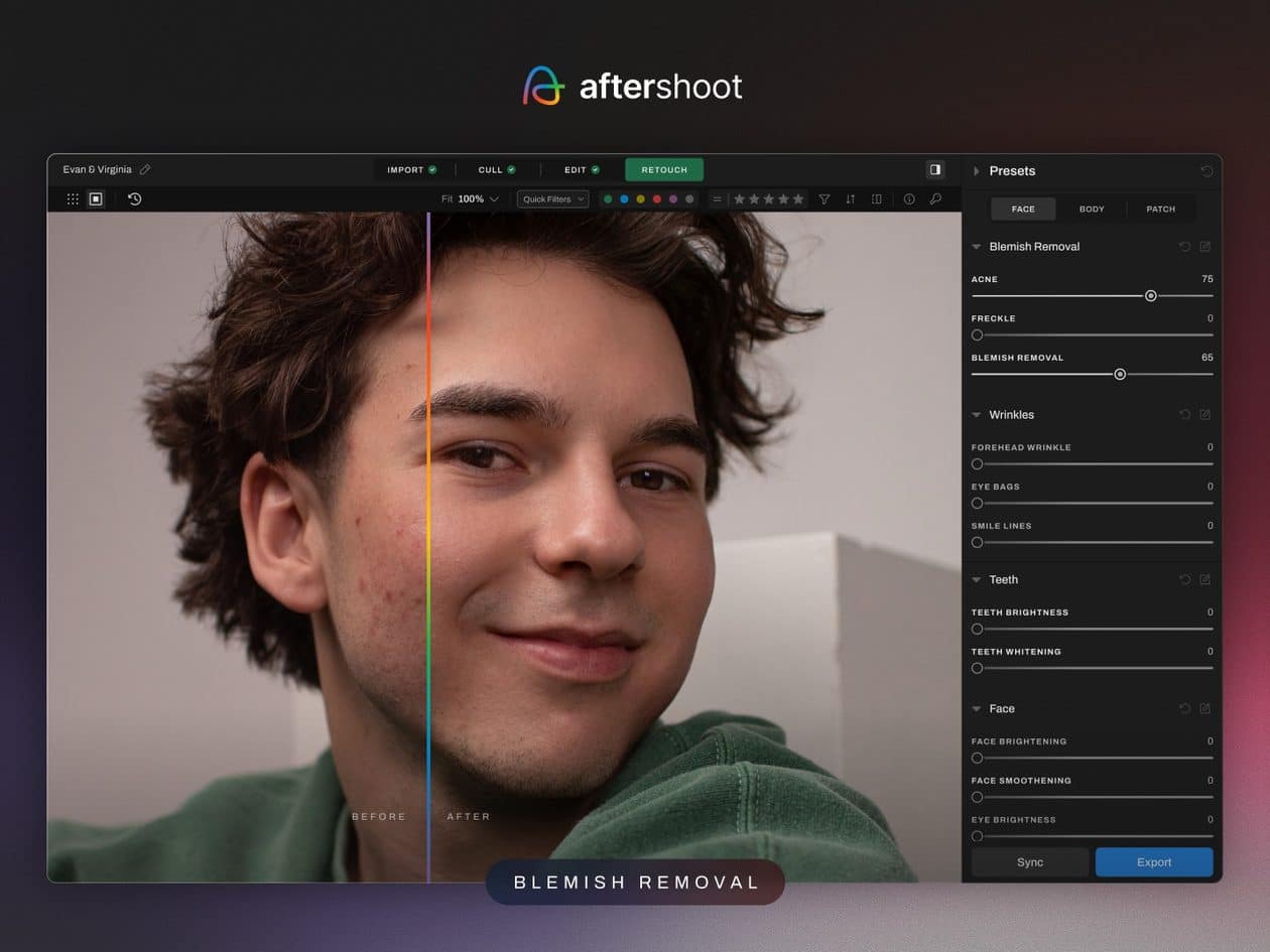 Aftershoot AI Retouching