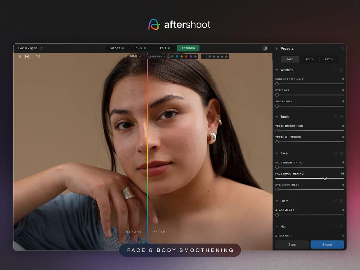 Aftershoot AI Retouching