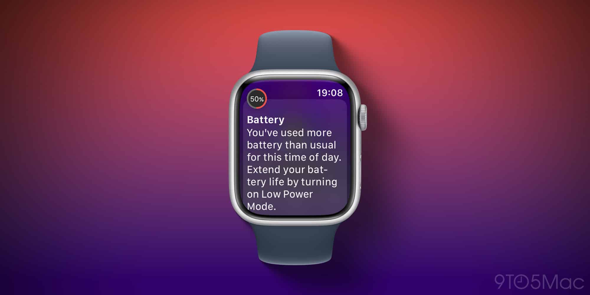 Aviso de consumo de bateria no Apple Watch com watchOS 26