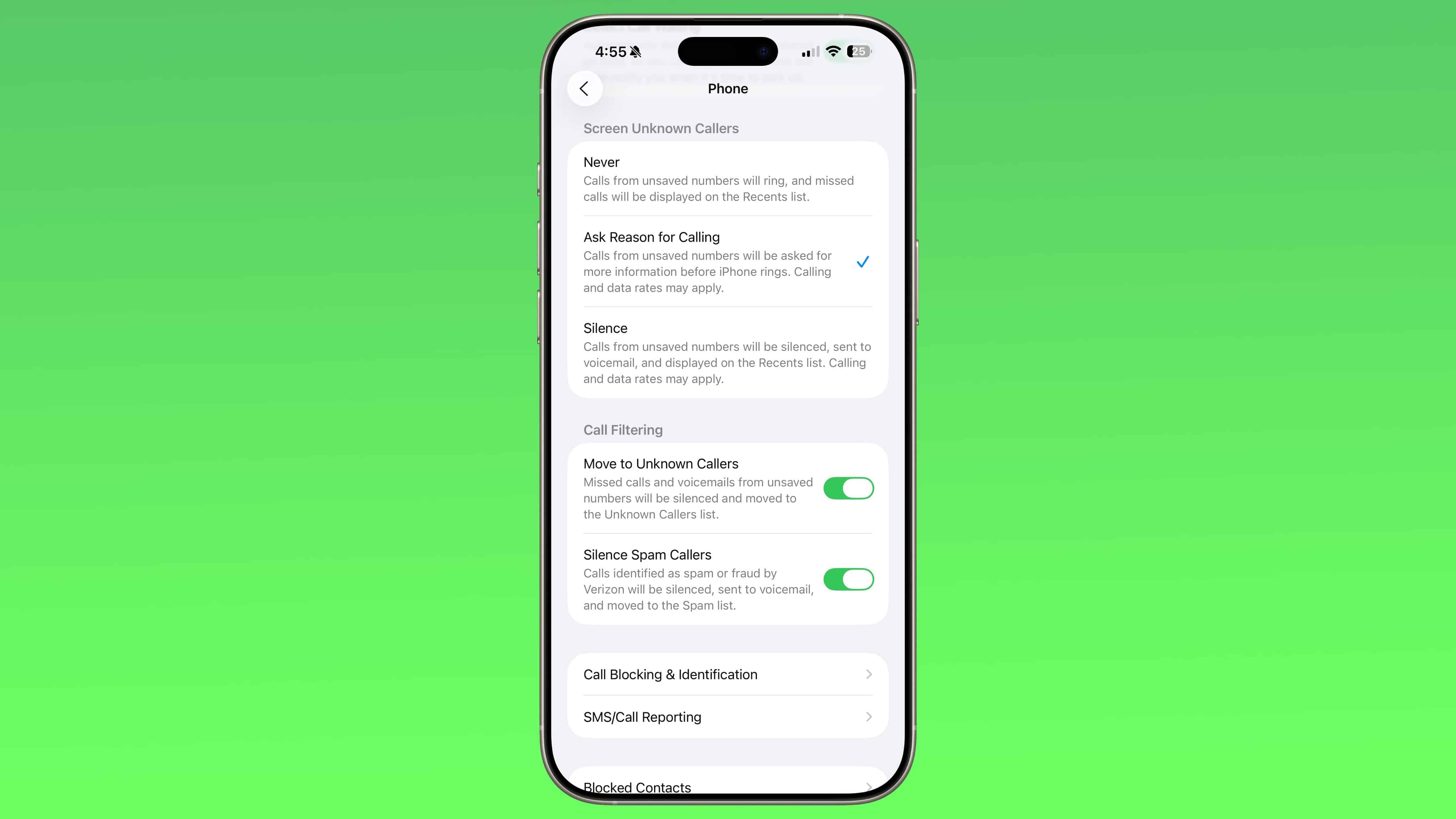 Silenciar Desconhecidos integrado ao recurso Filtragem de Ligações na quarta beta do iOS 26
