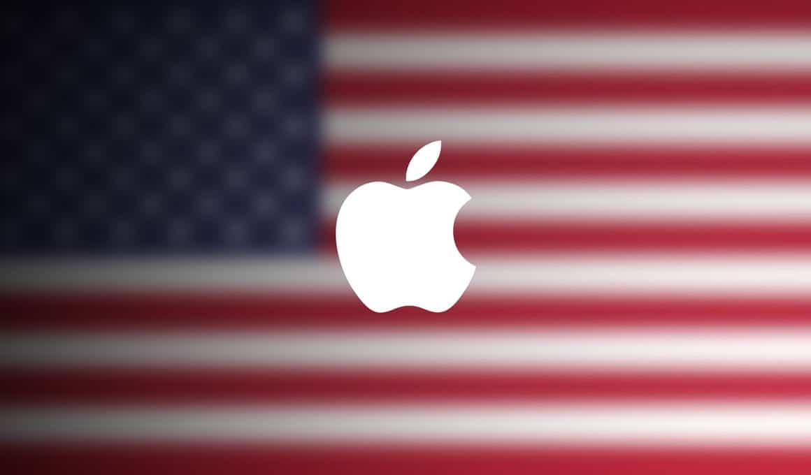 Apple na bandeira dos Estados Unidos