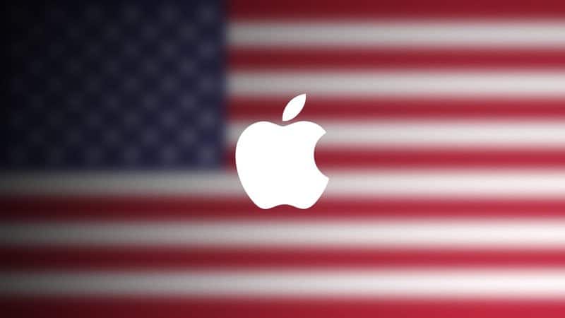 Apple na bandeira dos Estados Unidos