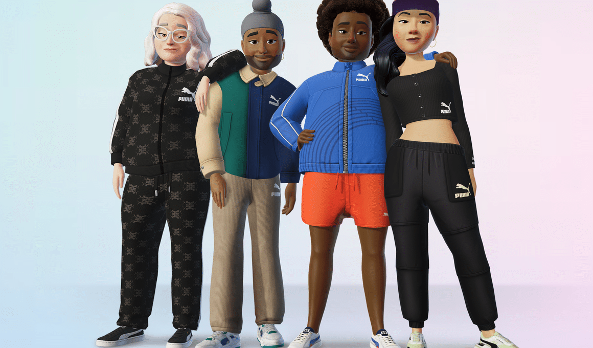 Avatares da Meta com roupas da Puma
