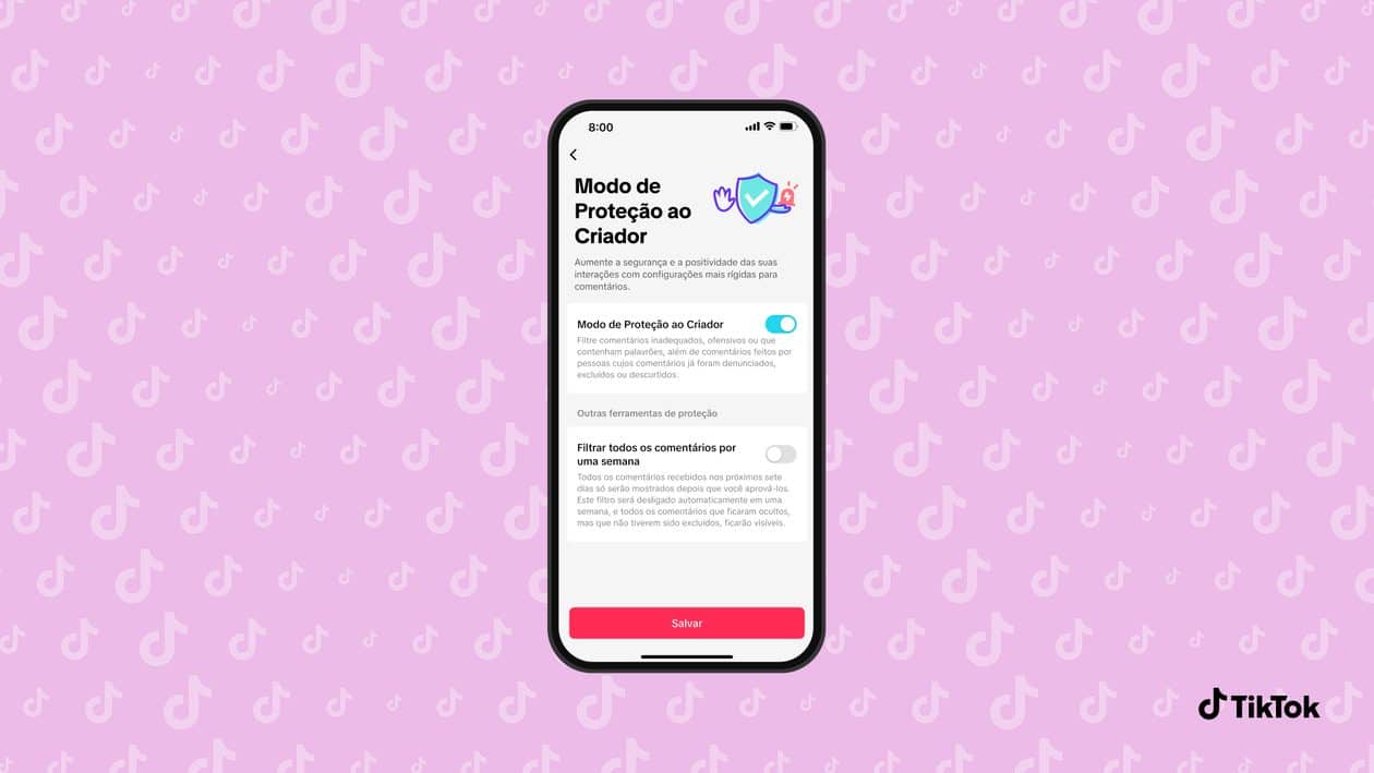 Modo de Proteção ao criador no TikTok