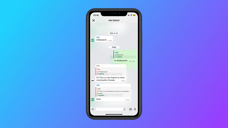 WhatsApp começa a testar organização de respostas por tópicos no iOS