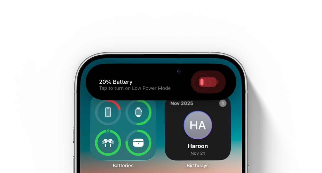 Nova animação para bateria fraca no iOS 26 (beta 5)