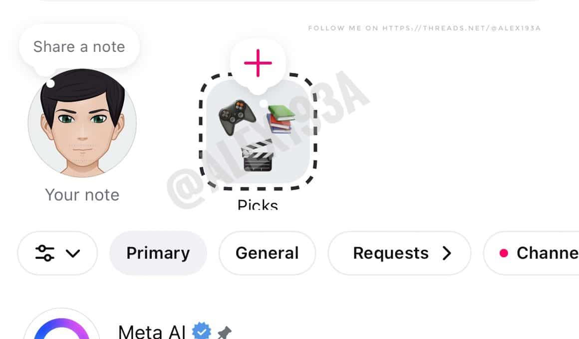 Teste do recurso "Picks" do Instagram