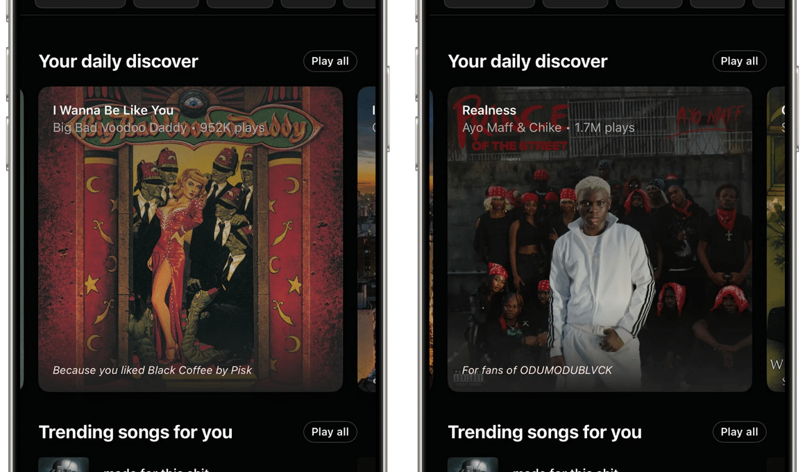 Recomendações do YouTube Music