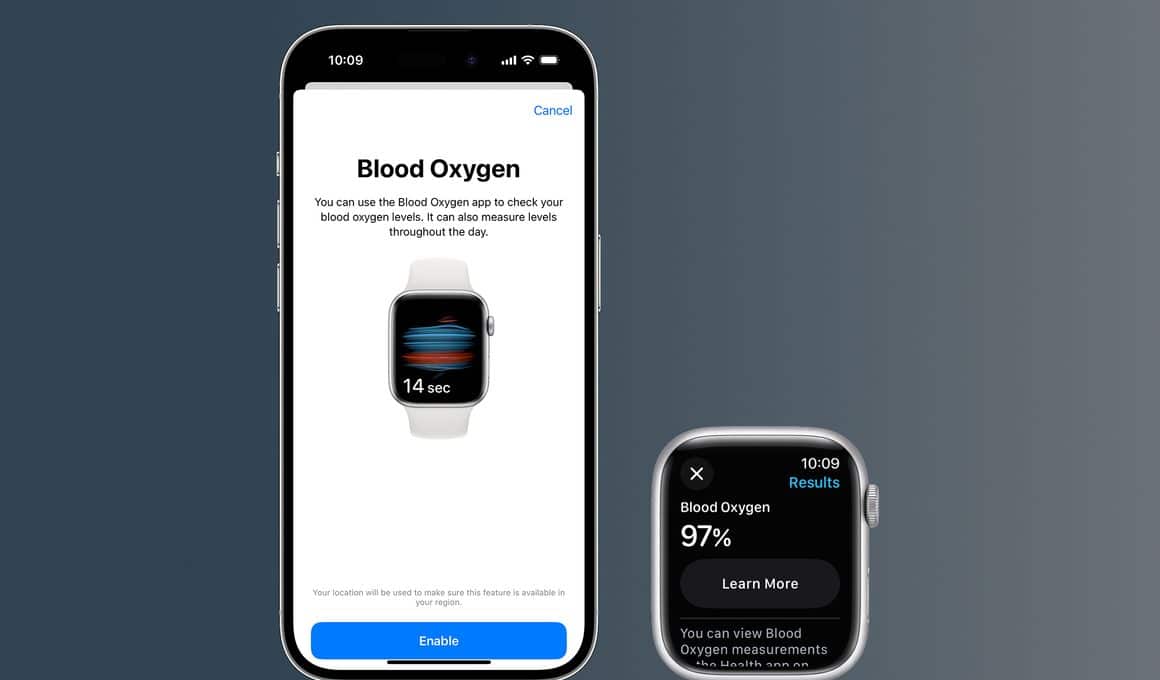 iPhone e Apple Watch com recurso de oxímetro