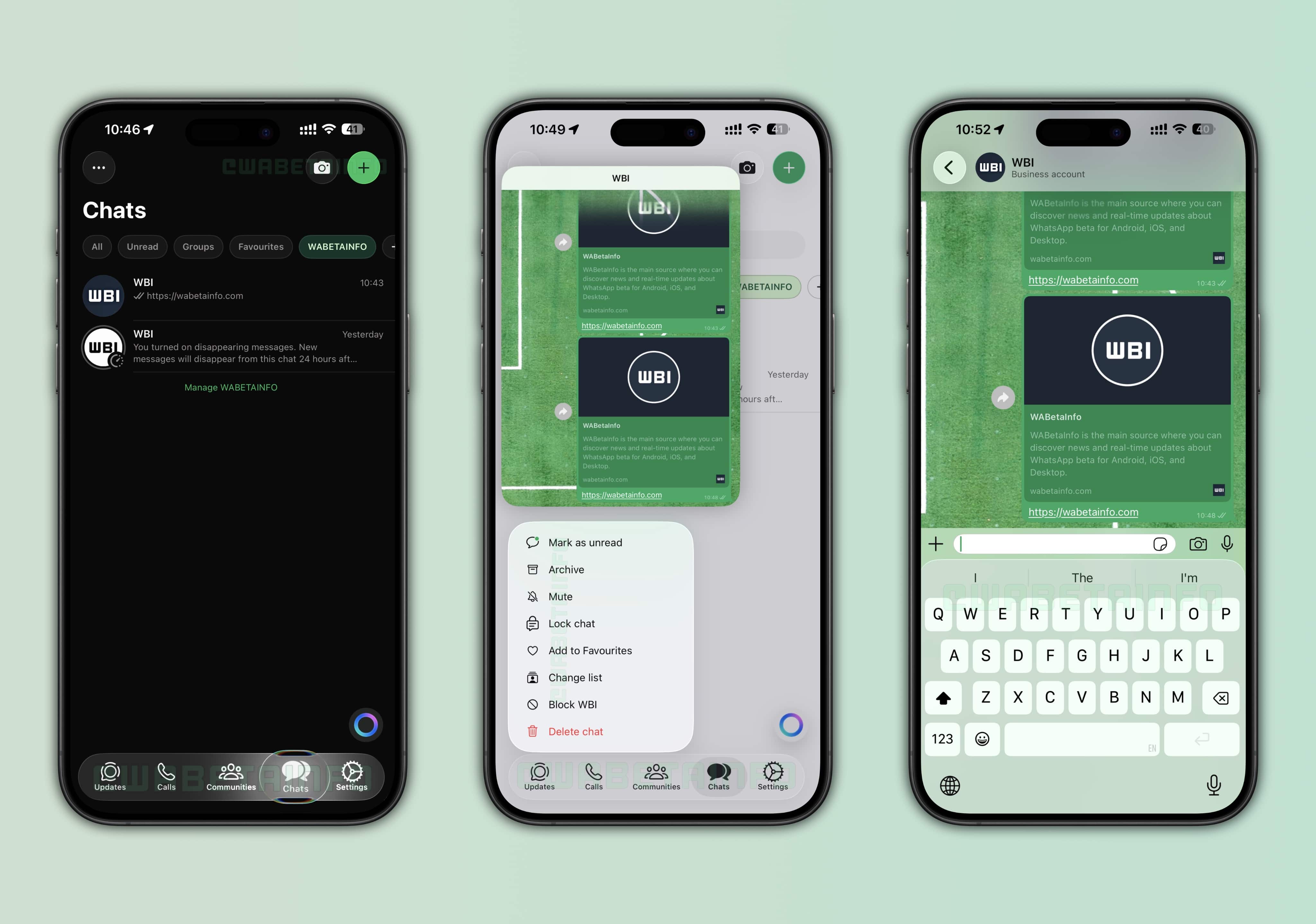 WhatsApp com interface Liquid Glass