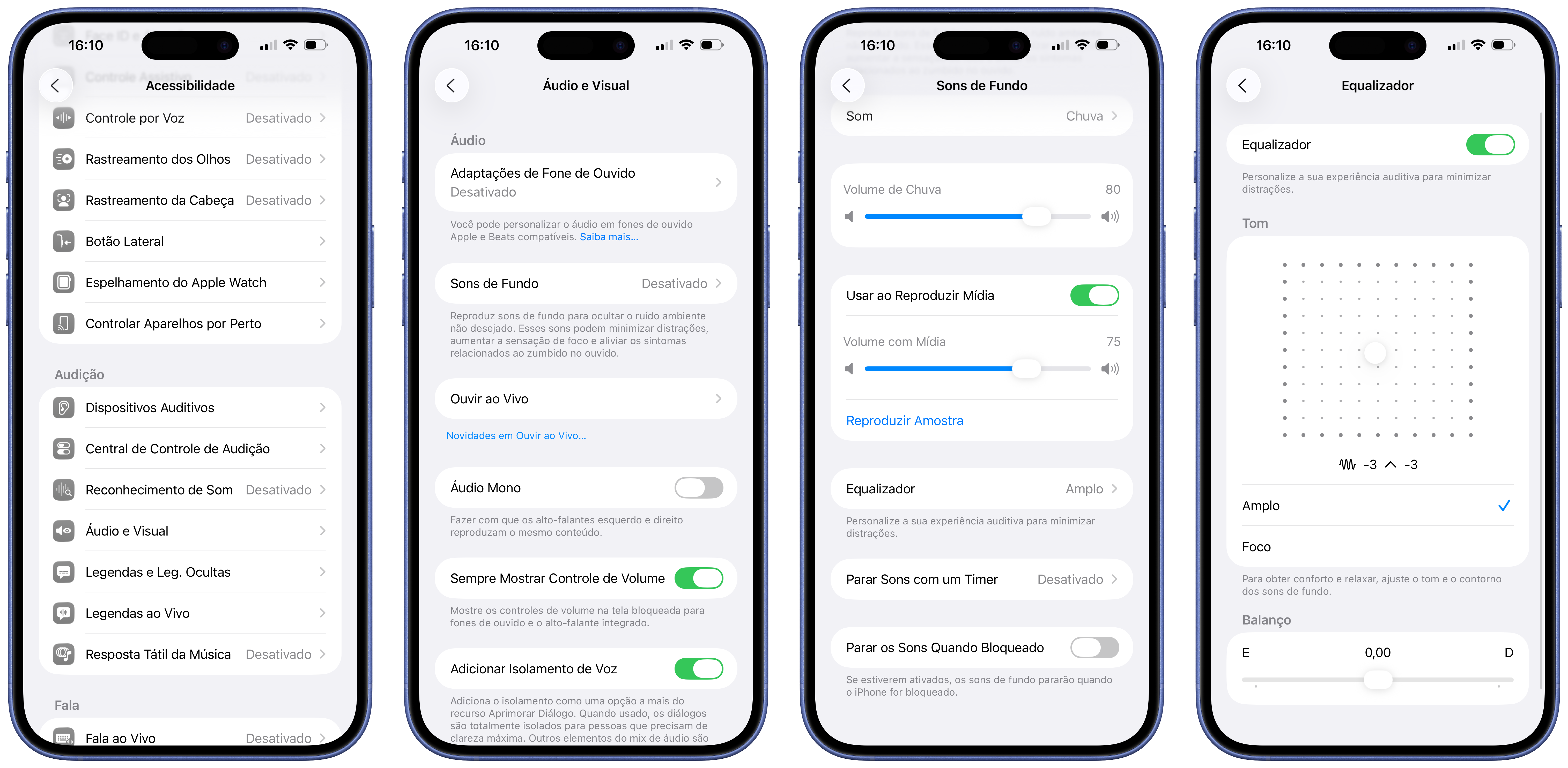 Equalizador nos Sons de Fundo