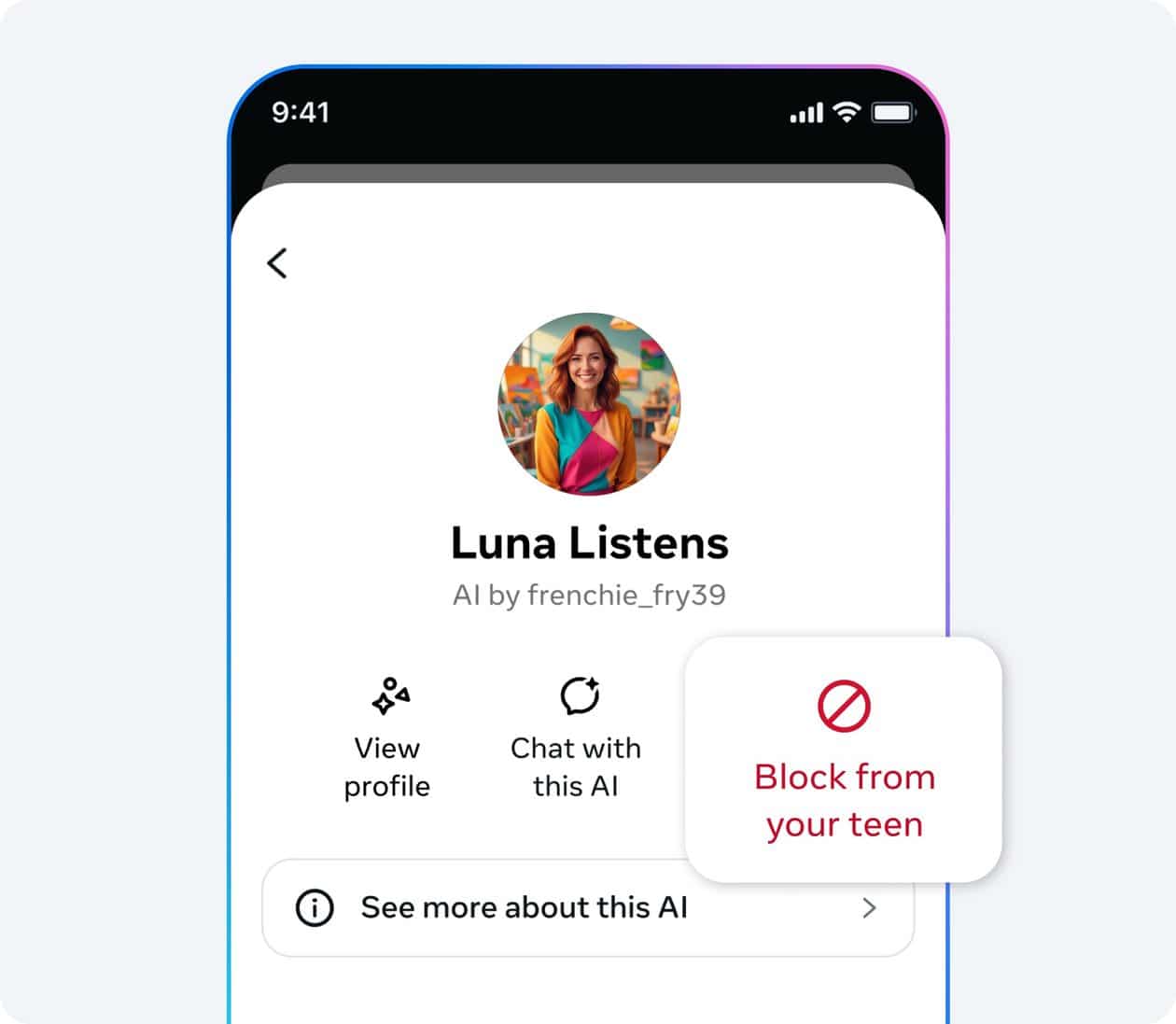 Controles parentais para IAs personalizadas da Meta