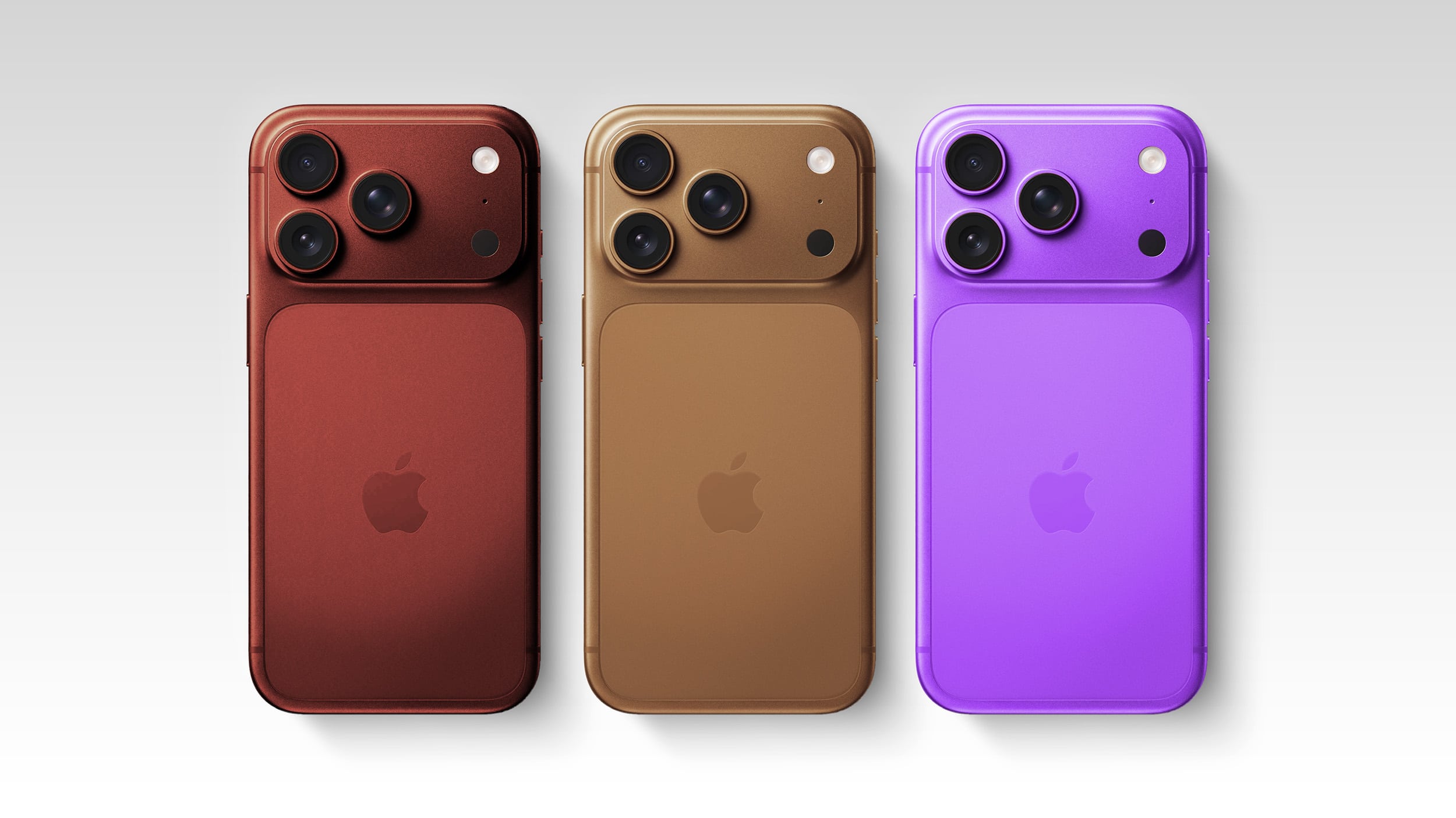 Supostas novas cores dos "iPhones 18 Pro"