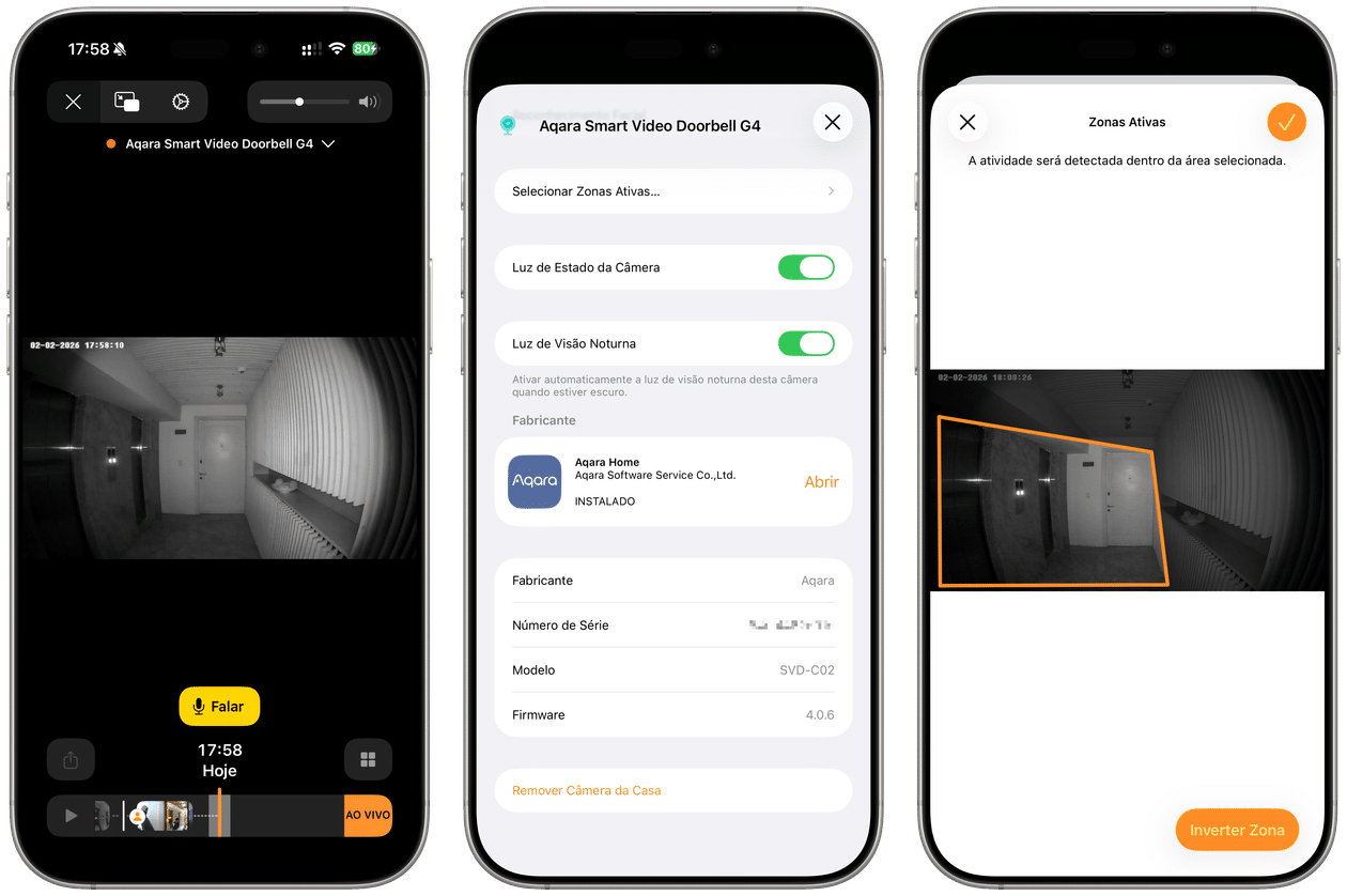 Zonas Ativas numa câmera HomeKit