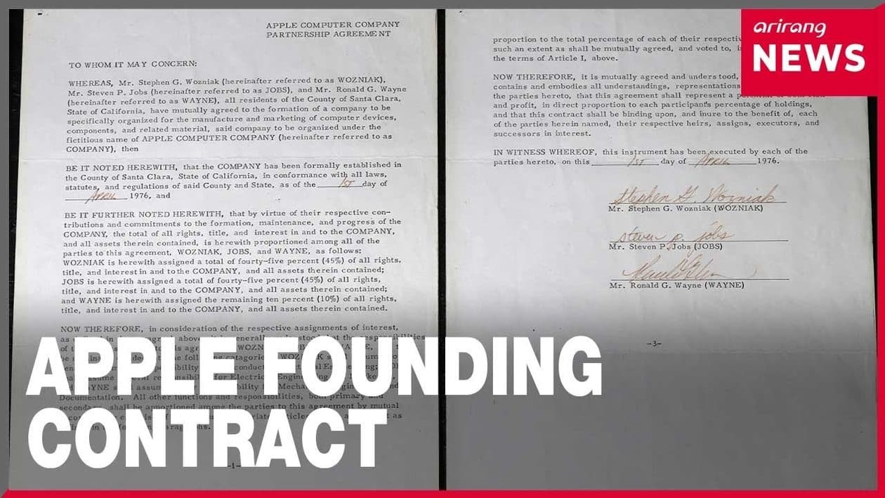 Documentos de fundação da Apple irão novamente a leilão em 2026