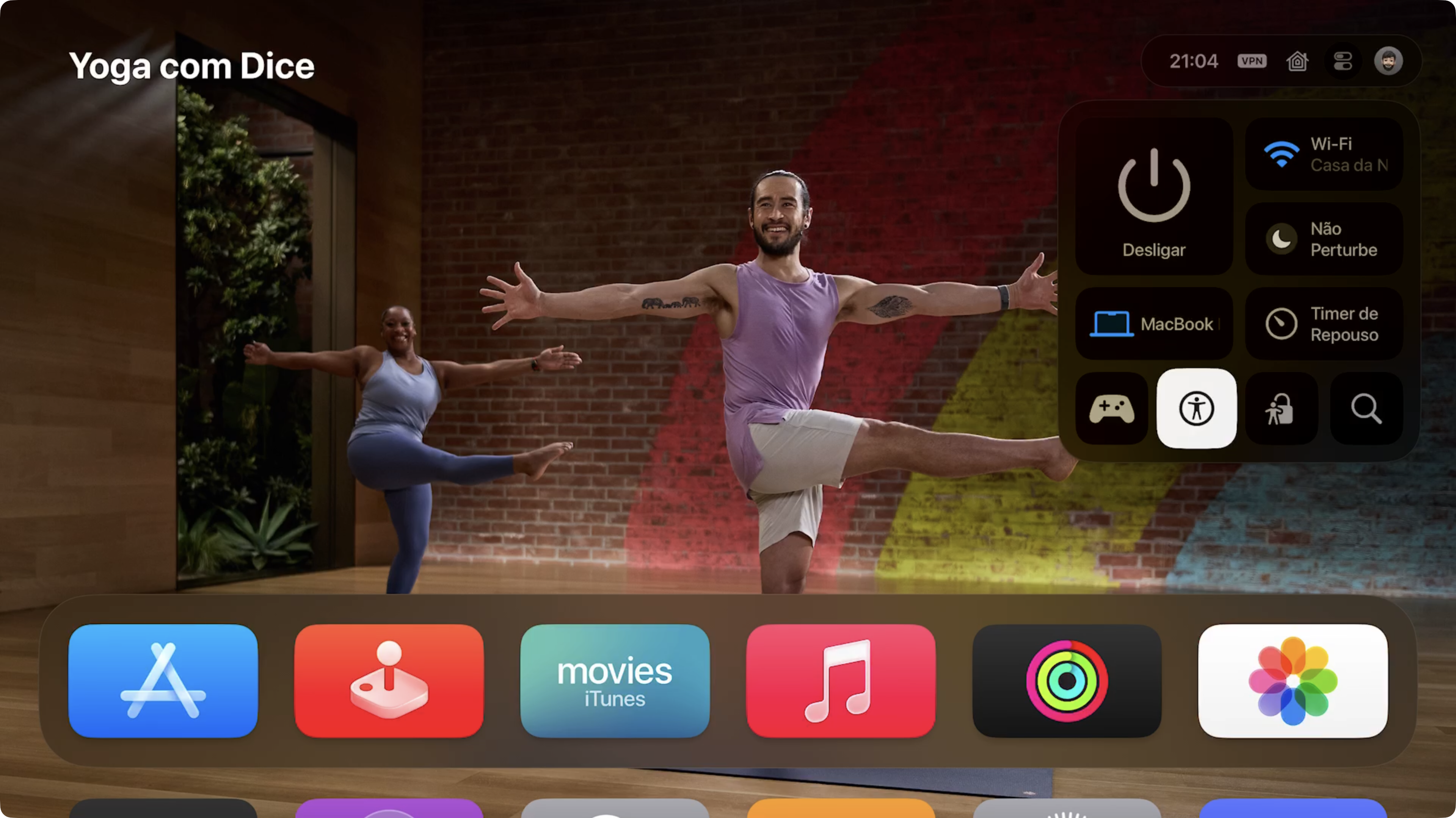 Acessibilidade pela Central de Controle da Apple TV