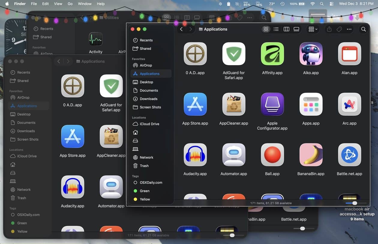 Alan é um utilitário para macOS que destaca a janela ativa na tela