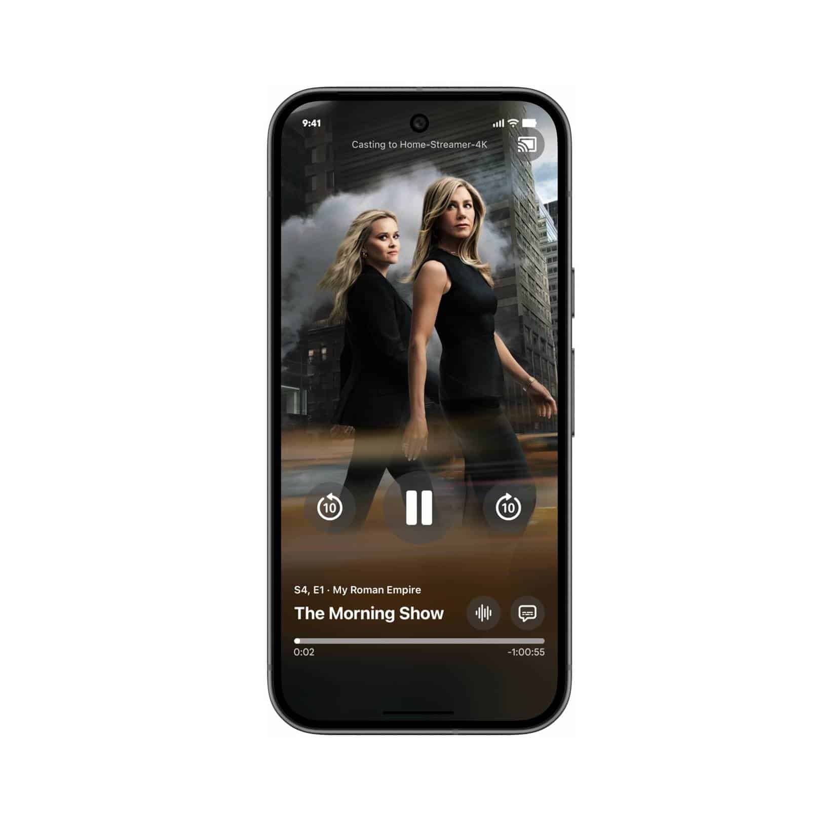 Transmissão via Google Cast no app Apple TV para Android