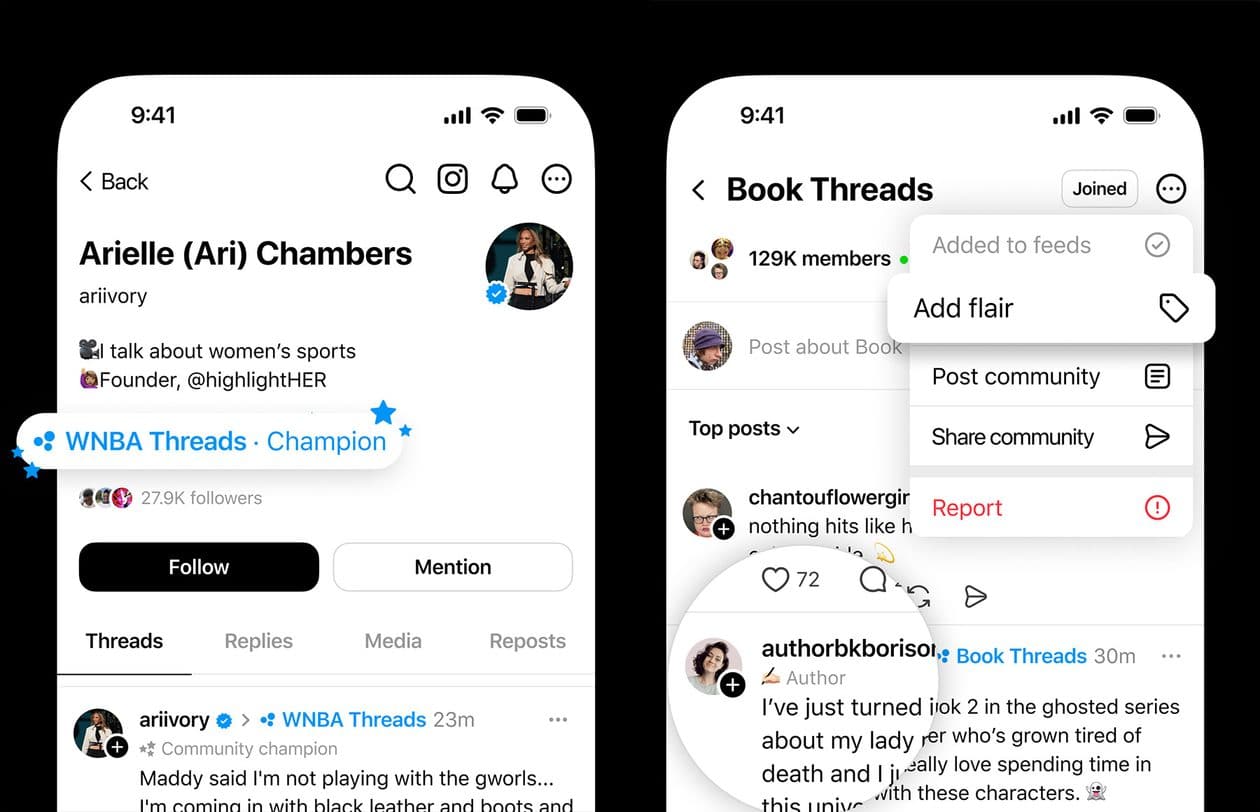 Meta expande Comunidades do Threads e testa novos rótulos