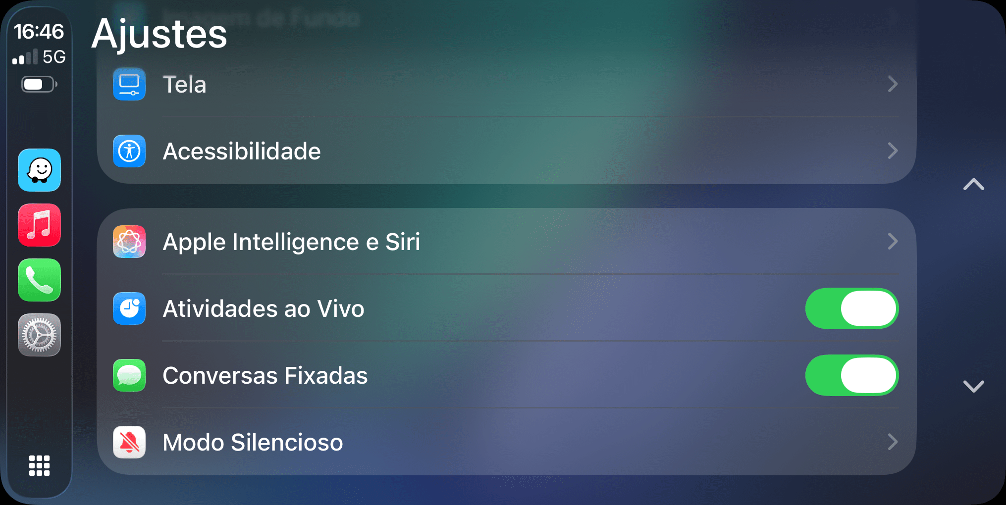Conversas fixadas no CarPlay