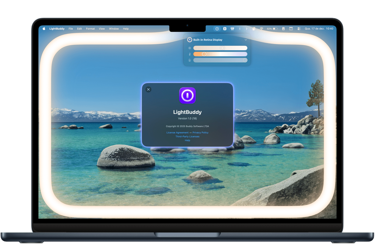 Adicione uma ring light virtual turbinada ao seu Mac com o utilitário LightBuddy