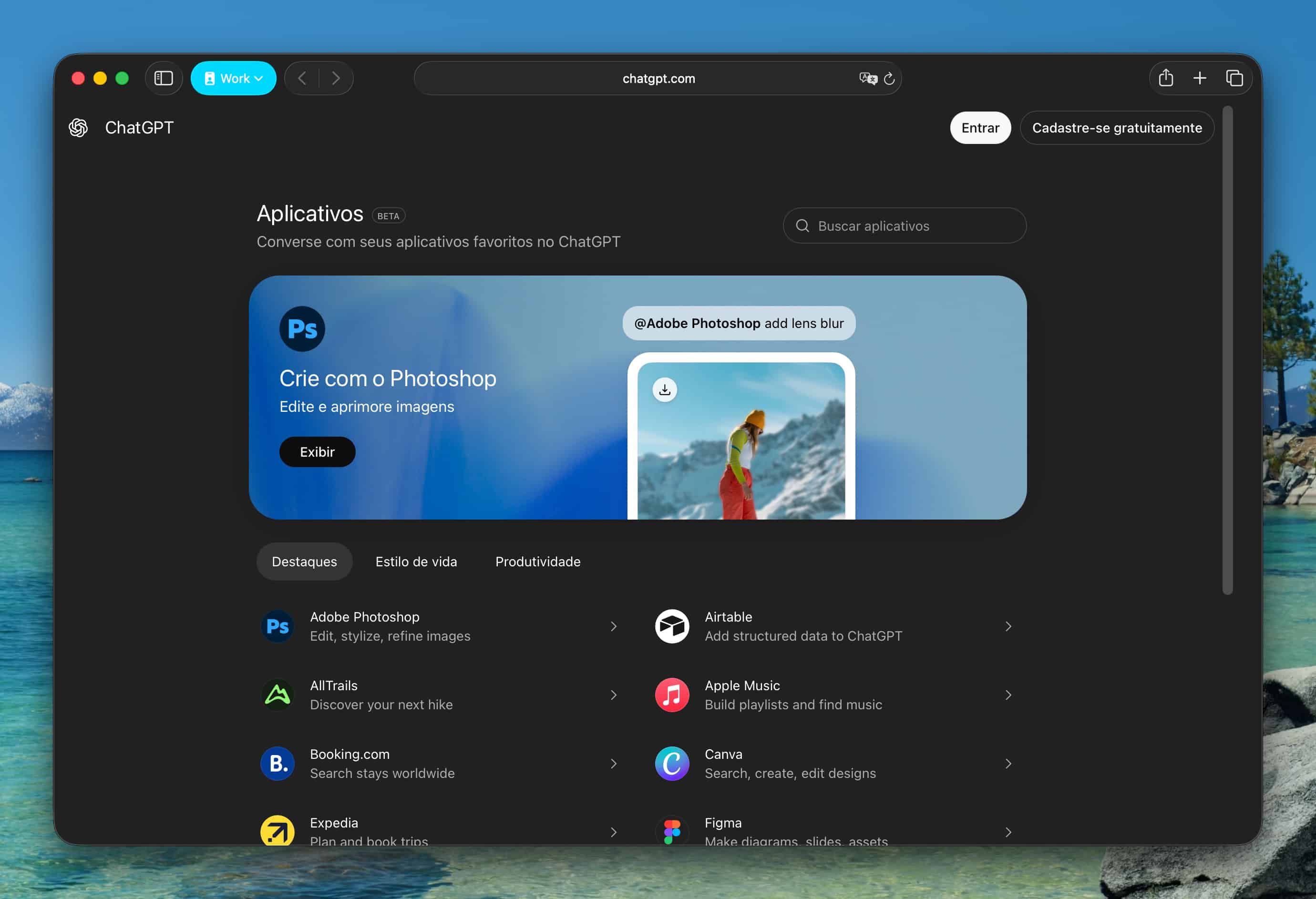 Loja de apps do ChatGPT