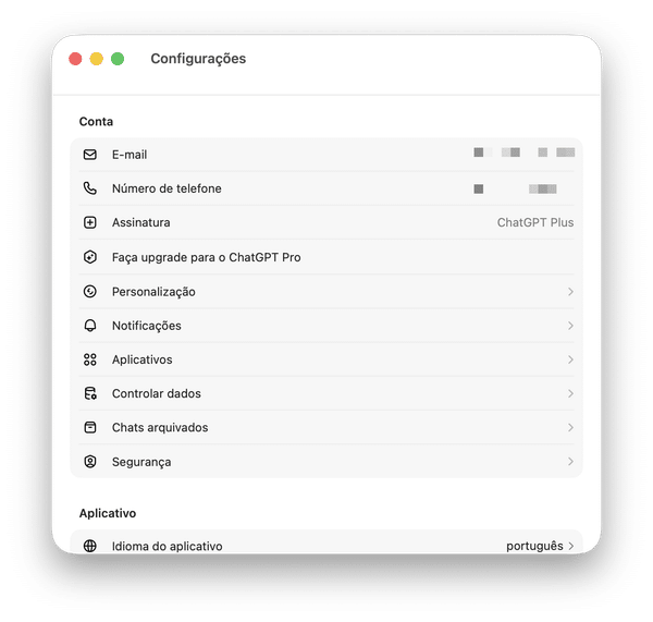Deletar a conta do ChatGPT pelo Mac