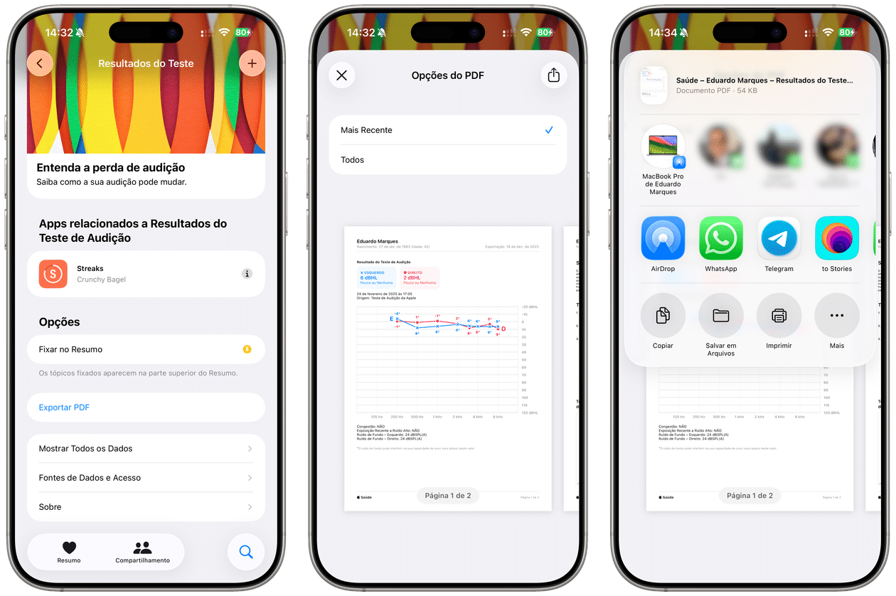 Teste de audição dos AirPods Pro