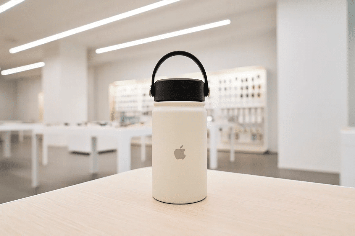 Garrafa distribuída em promoção de ano novo da Apple Japão