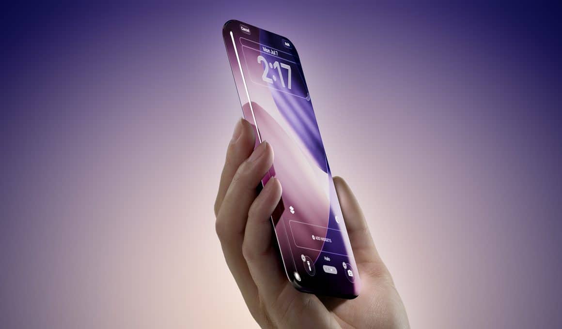 Mockup de iPhone com display curvado