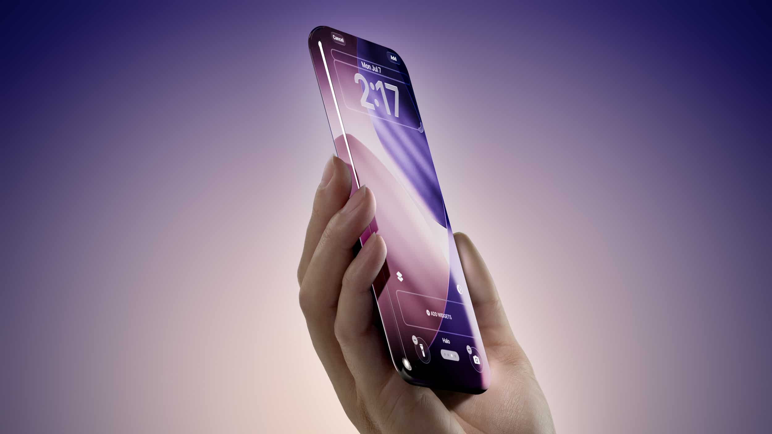 Mockup de iPhone com display curvado